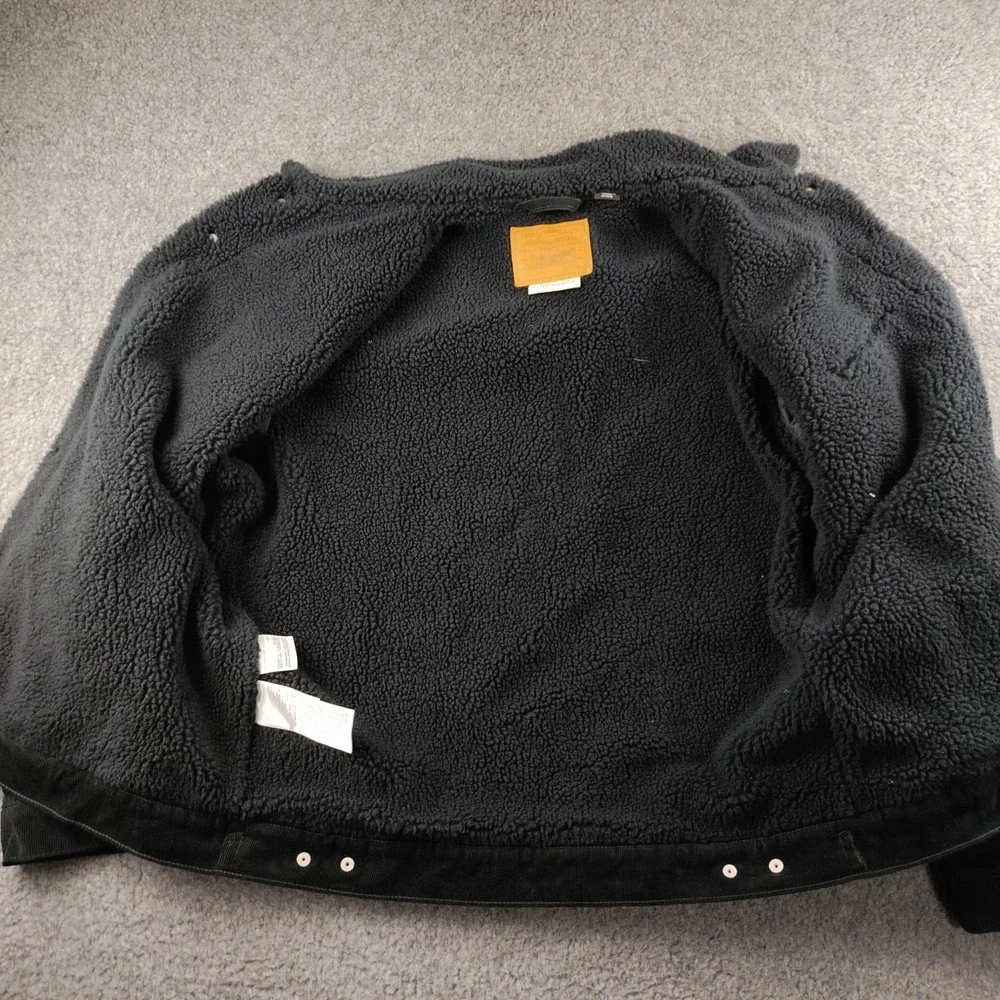 Levis Premium Corduroy Jacket Mens XL Type III Sherpa Collar Lined Black EUC
